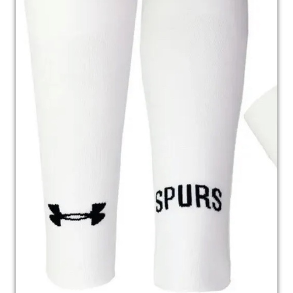 Under Armour UA OTC Spurs Soccer Socks 1 Pair Men 4-8.5 Wmn 7-10.5 White w/ Logo - Picture 9 of 13